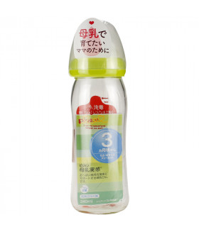 Pigeon Heat-Resistant Glass Baby Bottle 240ml,  3M+