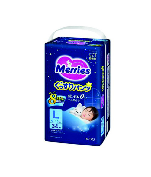 Merries Ночные трусики L (9-15 кг) 34 шт. Merries Ночные трусики L (9-15 кг) 34 шт.