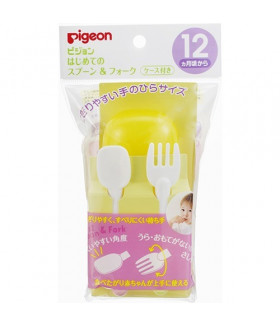 Pigeon Baby Feeding Fork & Spoon Set (12 Months)