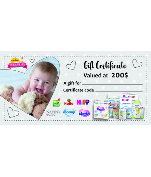 Gift Certificate Valued at 200$ Gift Certificate Valued at 200$